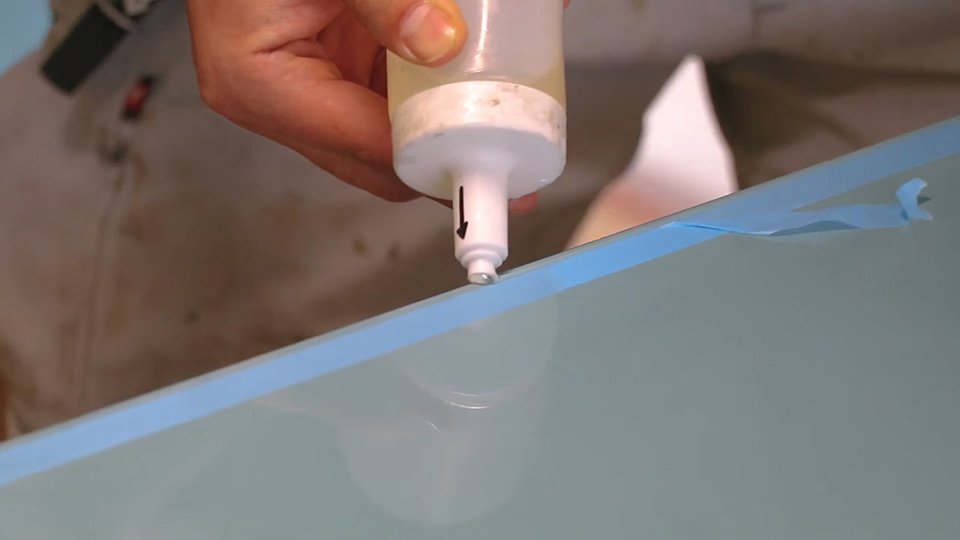 ガラスミラーの防湿加工